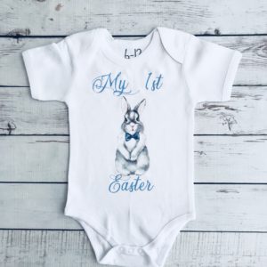Baby Boys My 1st Easter Water Colour Bunny Onesie