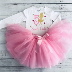 Glitter Gold and Pink Ballerina Inspired Tutu Set