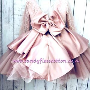 The Duchess Morganite Dress in Satin and Lace