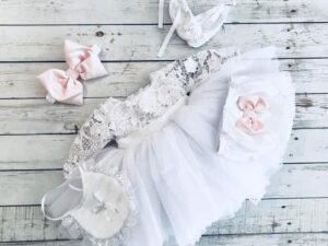 Lace and Tulle Christening Dress 5 Piece Set